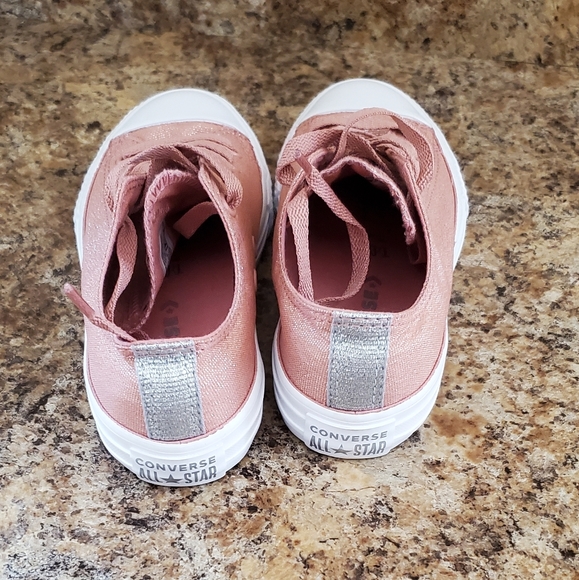 **SOLD **NEW! Pink And Slilver Converse - Picture 3 of 6